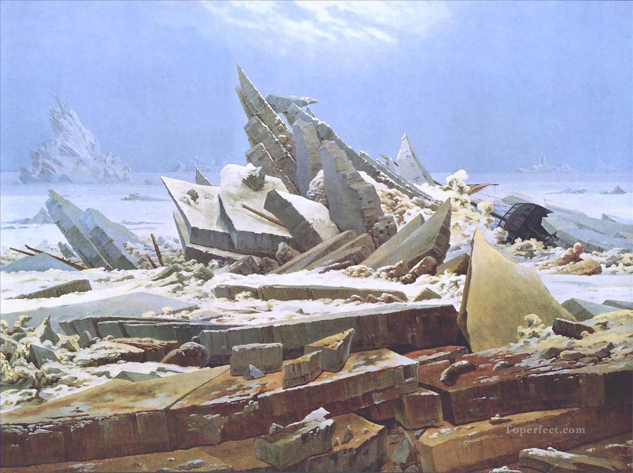 カスパー・ダヴィッド・フリードリヒ 北極海油絵